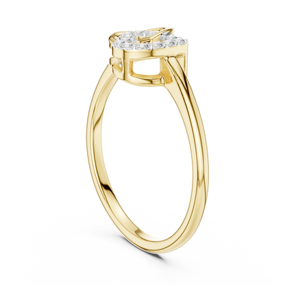 Interlocking Hearts Pave Set Lab Grown Diamond Ring