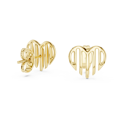 Heart Openwork Gold Stud Earring
