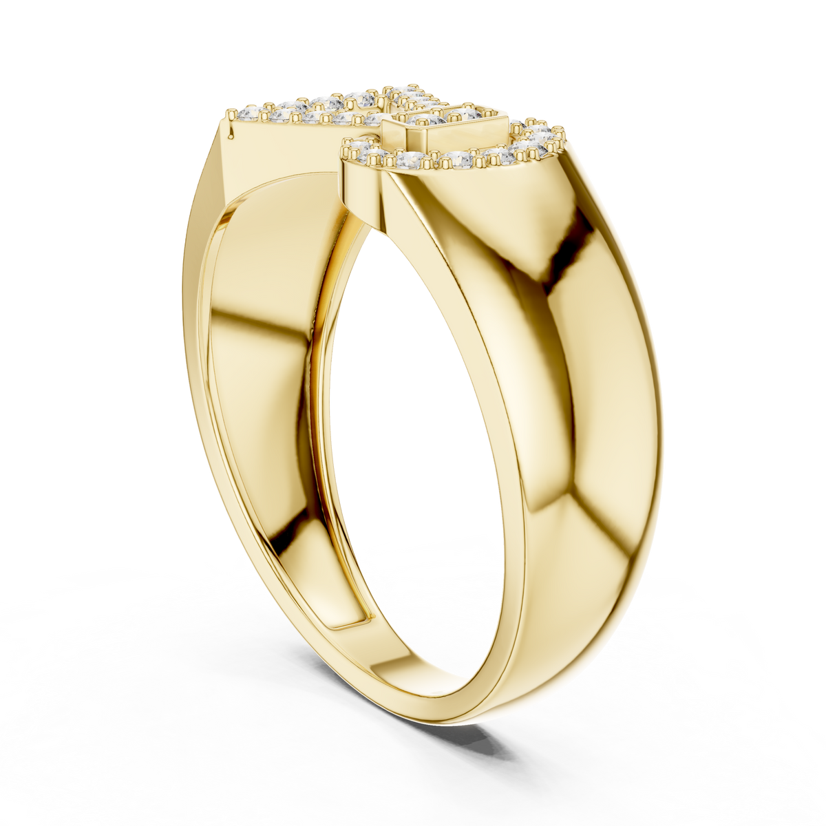 Geometric Bowtie Key Motif Pave Lab Grown Diamond Ring