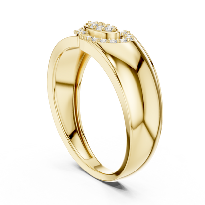 Marquise Eye Motif Oval Pave Set Center Lab Grown Diamond Ring