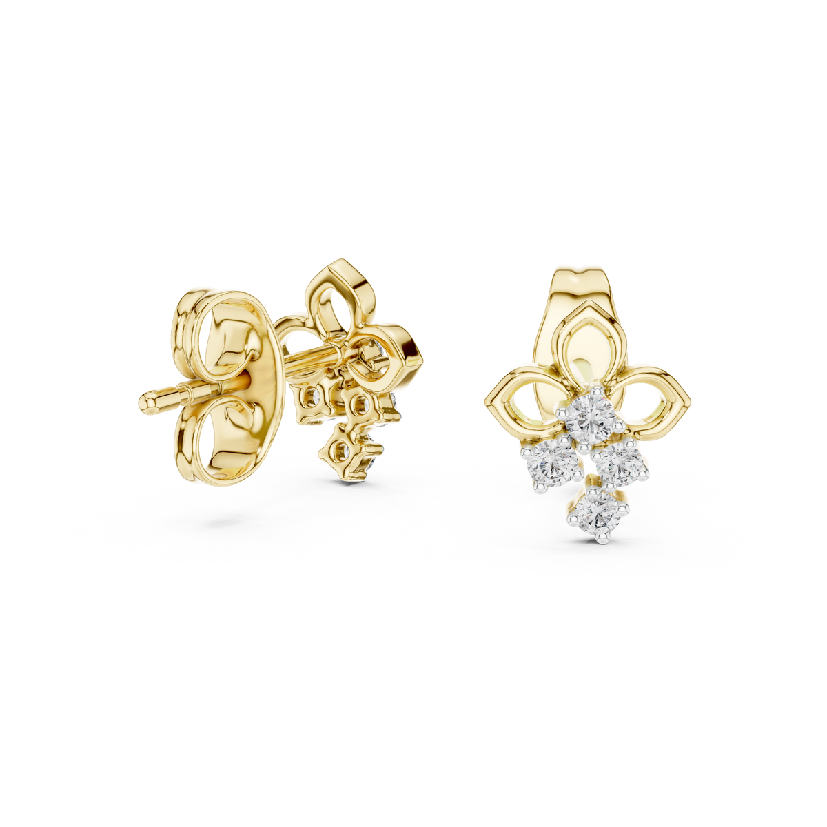 Round Cluster Petal Lab Grown Diamond Earring