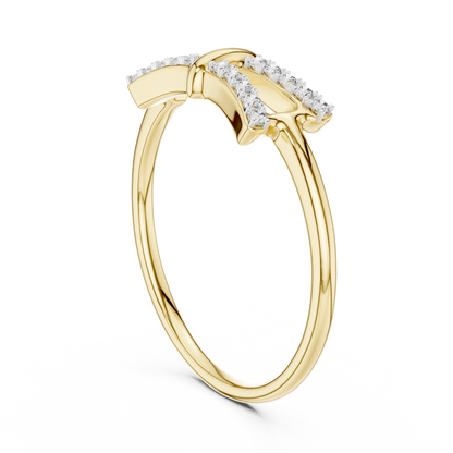 Architectural Double Bar Pave Set Lab Grown Diamond Ring
