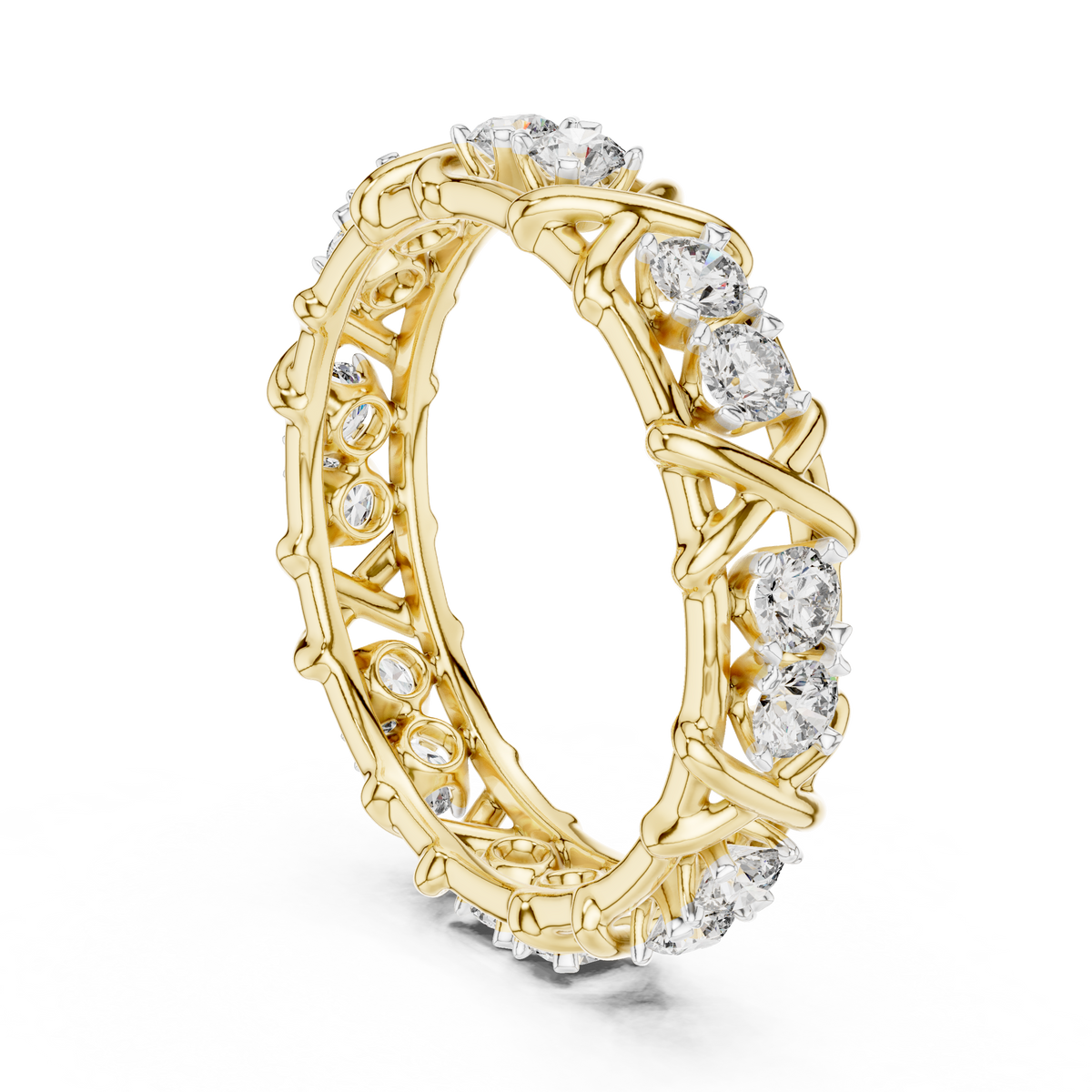 X Motif Eternity Lab Grown Diamond Ring