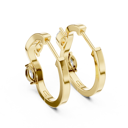 Wavy Marquise Lab Grown Diamond Huggie Hoop Earrings