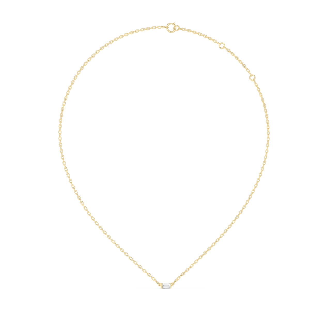 Horizontal 0.30ct Baguette Cut Lab Grown Diamond  Pendant