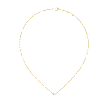 Horizontal 0.30ct Baguette Cut Lab Grown Diamond  Pendant
