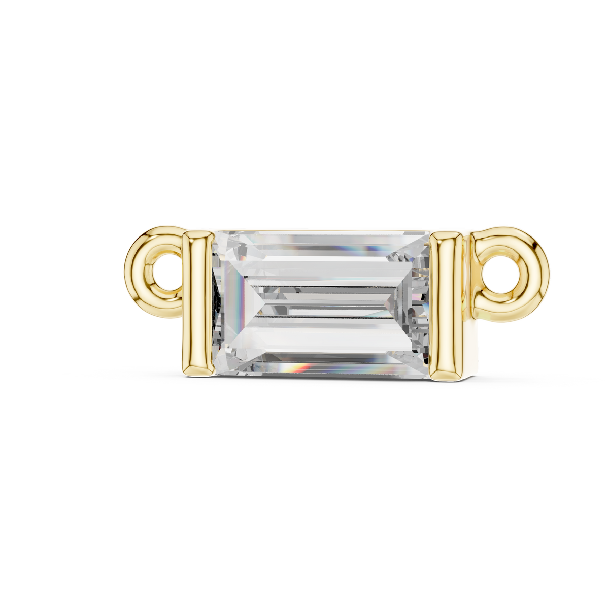 Horizontal 0.30ct Baguette Cut Lab Grown Diamond  Pendant