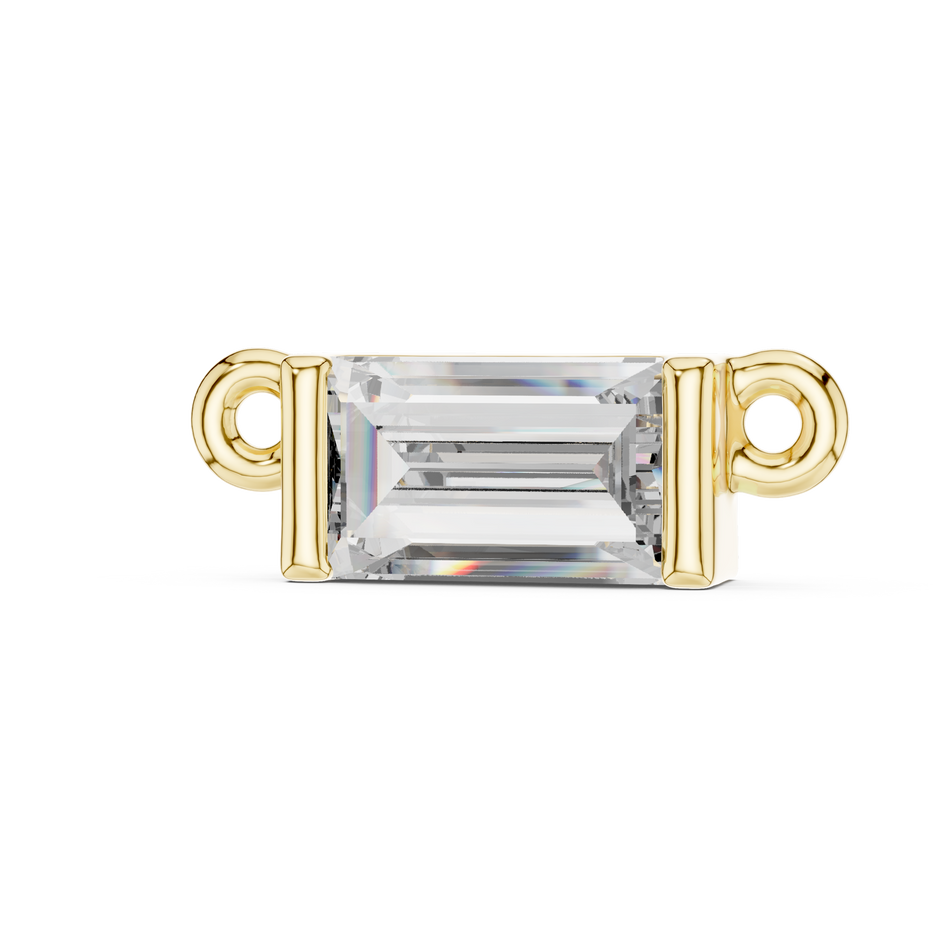 Horizontal 0.30ct Baguette Cut Lab Grown Diamond  Pendant