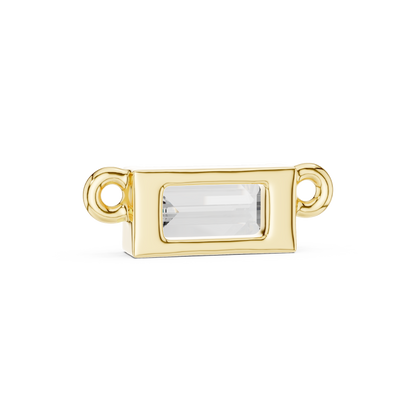 Horizontal 0.30ct Baguette Cut Lab Grown Diamond  Pendant