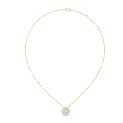 Geometric Multi-Tier Hexagonal Pavé Lab Grown Diamond Statement Pendant