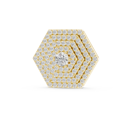 Geometric Multi-Tier Hexagonal Pavé Lab Grown Diamond Statement Pendant