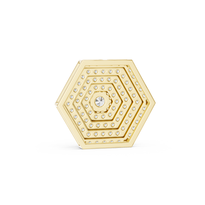 Geometric Multi-Tier Hexagonal Pavé Lab Grown Diamond Statement Pendant