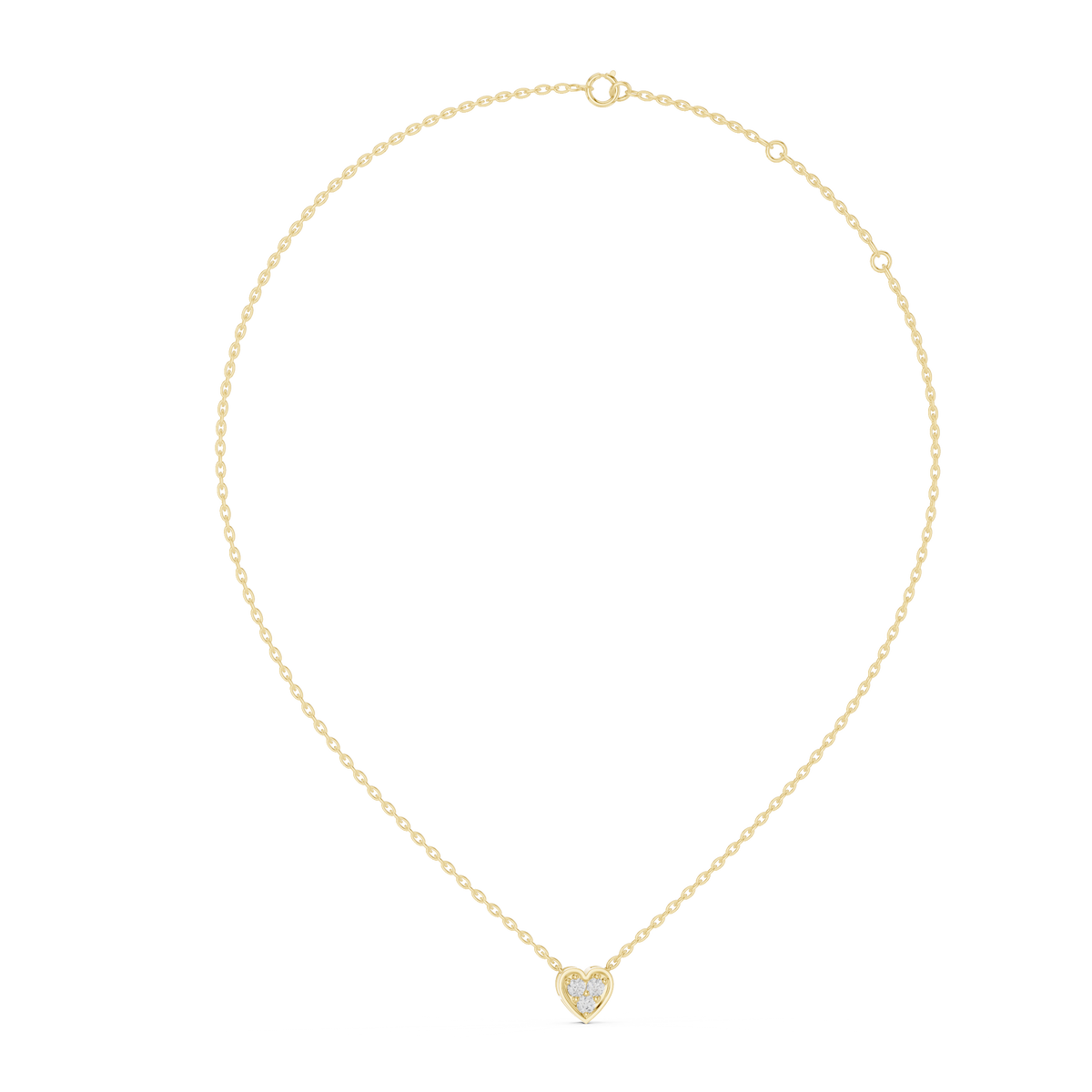Three-Stone Heart Cluster Lab Grown Diamond Sliding Pendant