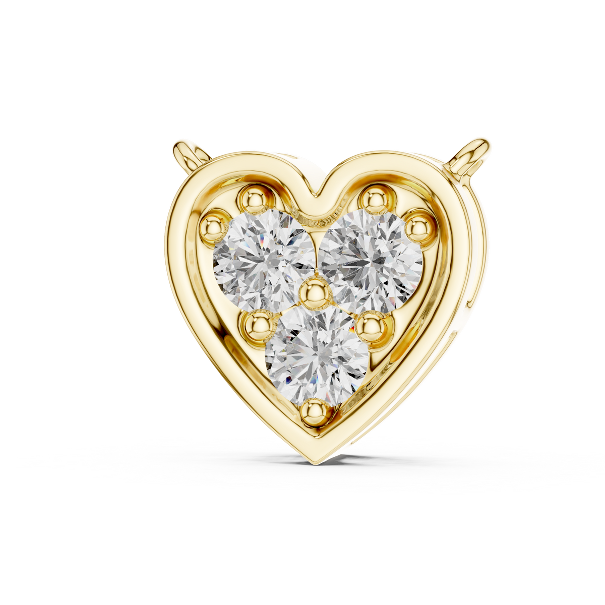 Three-Stone Heart Cluster Lab Grown Diamond Sliding Pendant