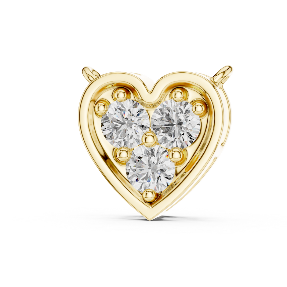 Three-Stone Heart Cluster Lab Grown Diamond Sliding Pendant