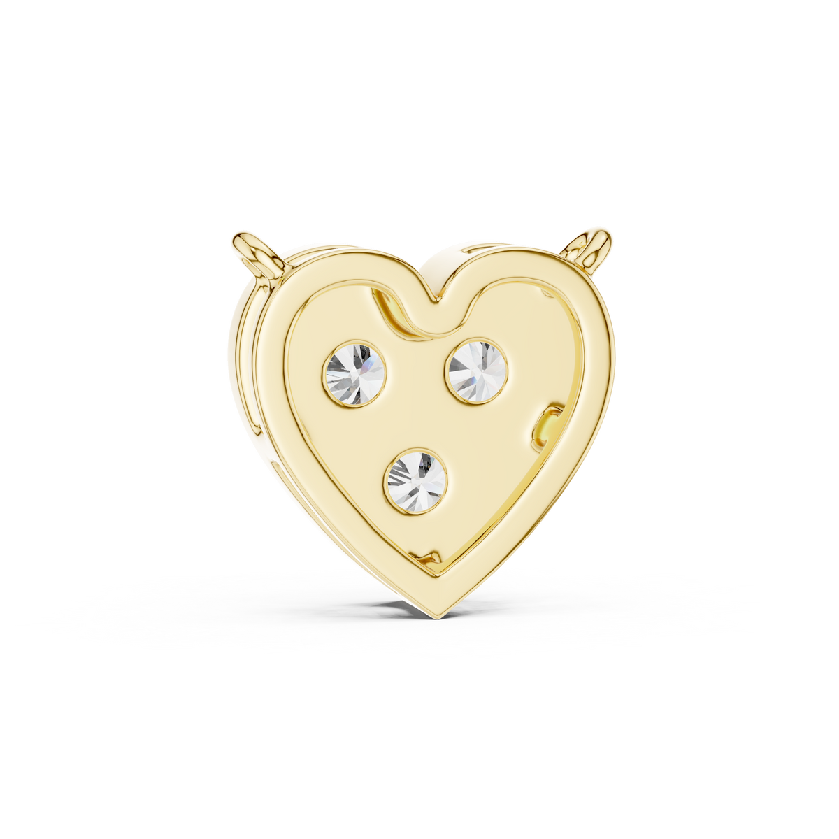 Three-Stone Heart Cluster Lab Grown Diamond Sliding Pendant