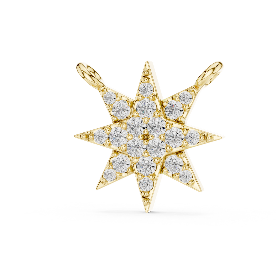 Celestial Eight-Point Starburst Pavé Lab Grown Diamond Statement Pendant