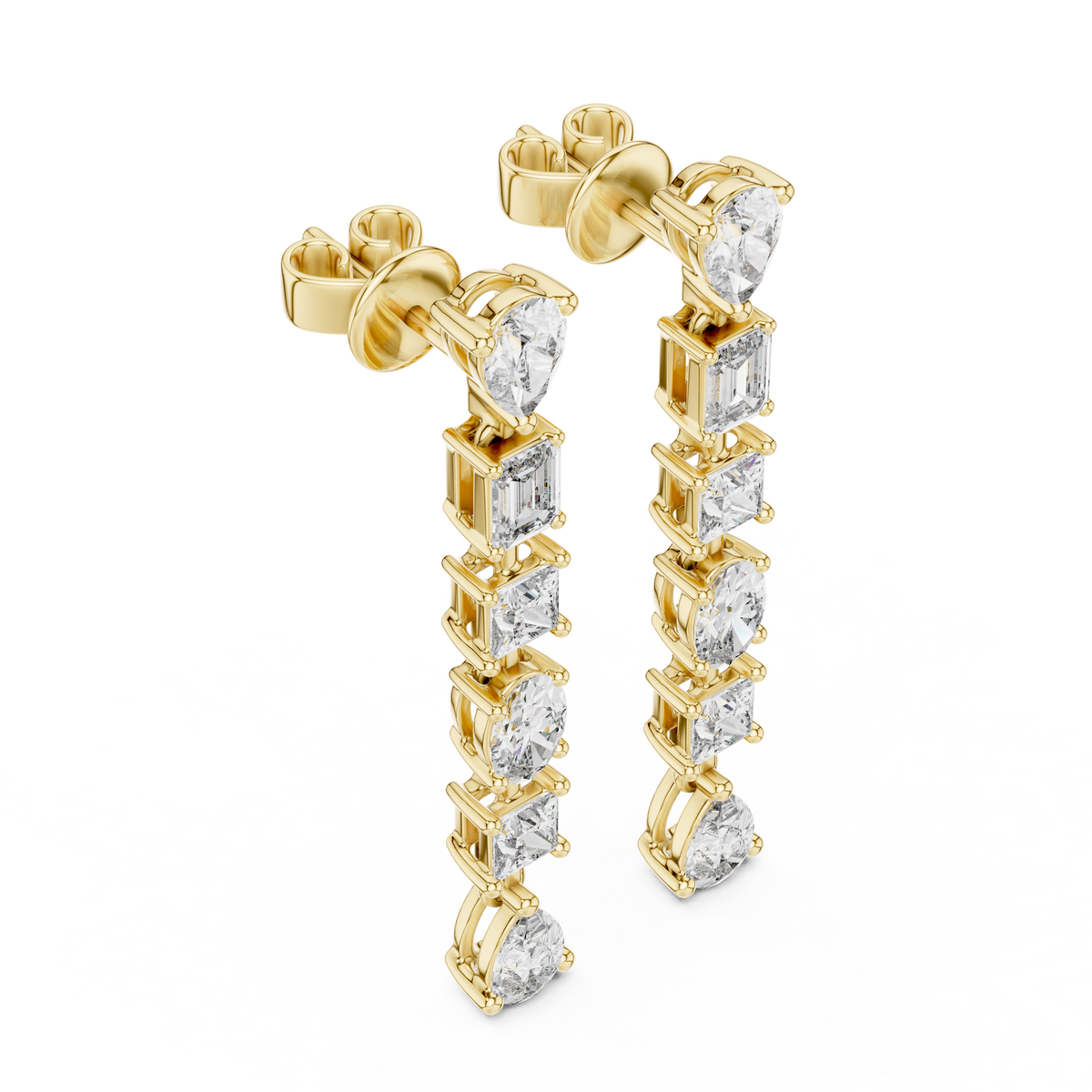 Multi-Shape Lab Grown Diamond Dangle Earrings