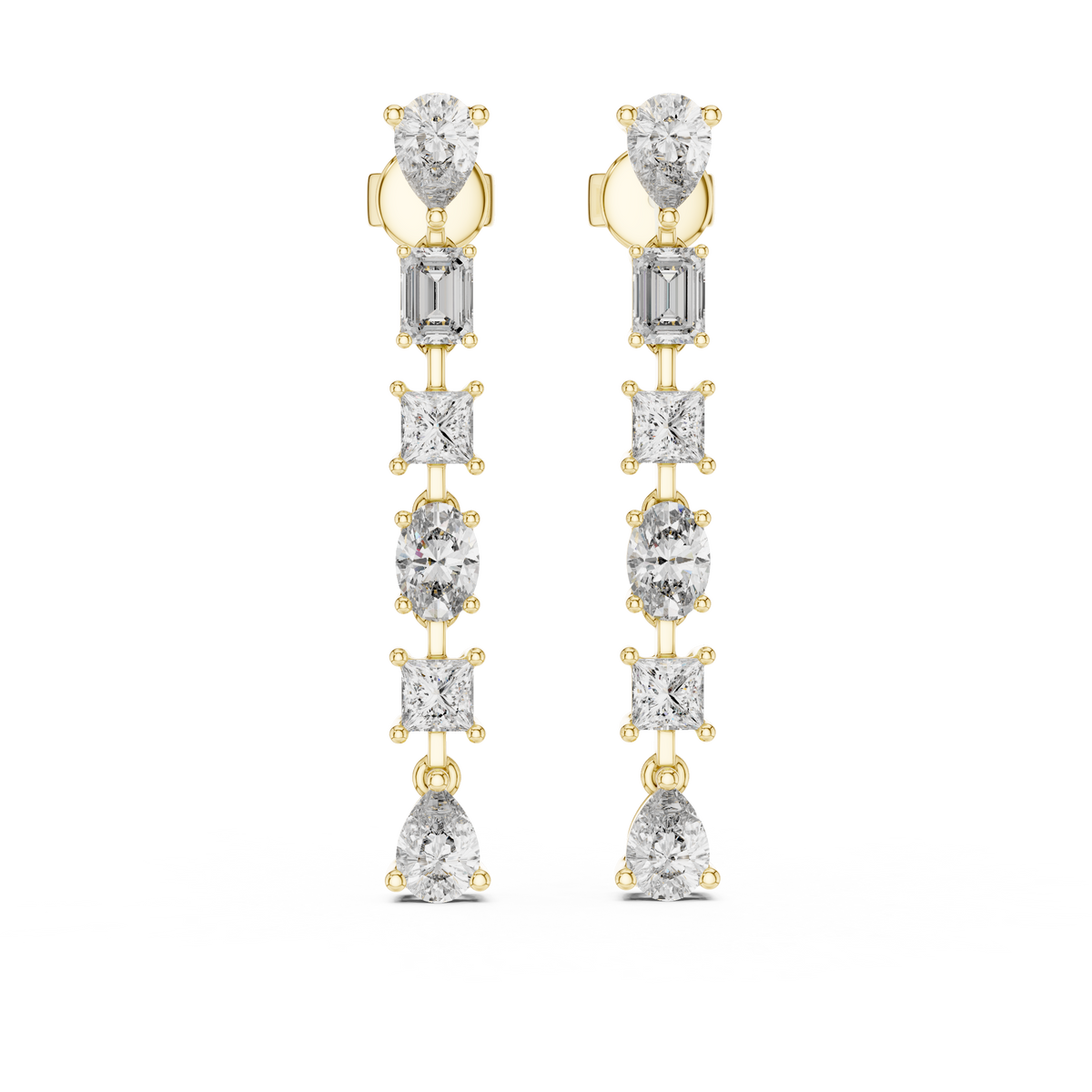 Multi-Shape Lab Grown Diamond Dangle Earrings