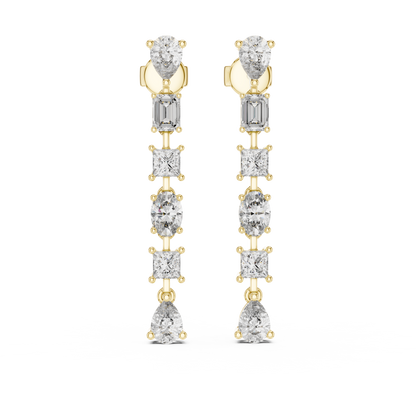 Multi-Shape Lab Grown Diamond Dangle Earrings