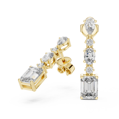 Fancy Shape Lab Grown Diamond Drop Dangle Earrings