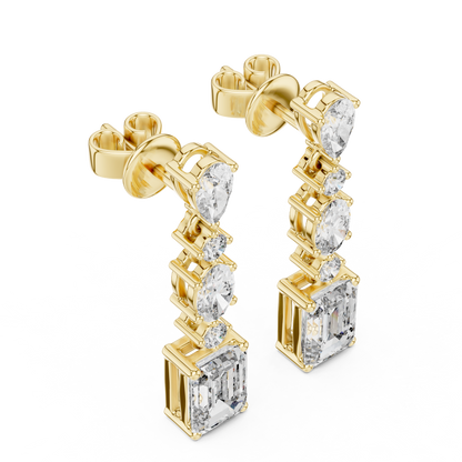 Fancy Shape Lab Grown Diamond Drop Dangle Earrings