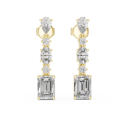 Fancy Shape Lab Grown Diamond Drop Dangle Earrings