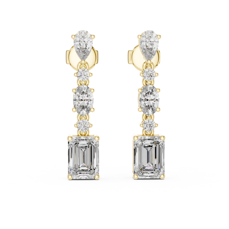 Fancy Shape Lab Grown Diamond Drop Dangle Earrings