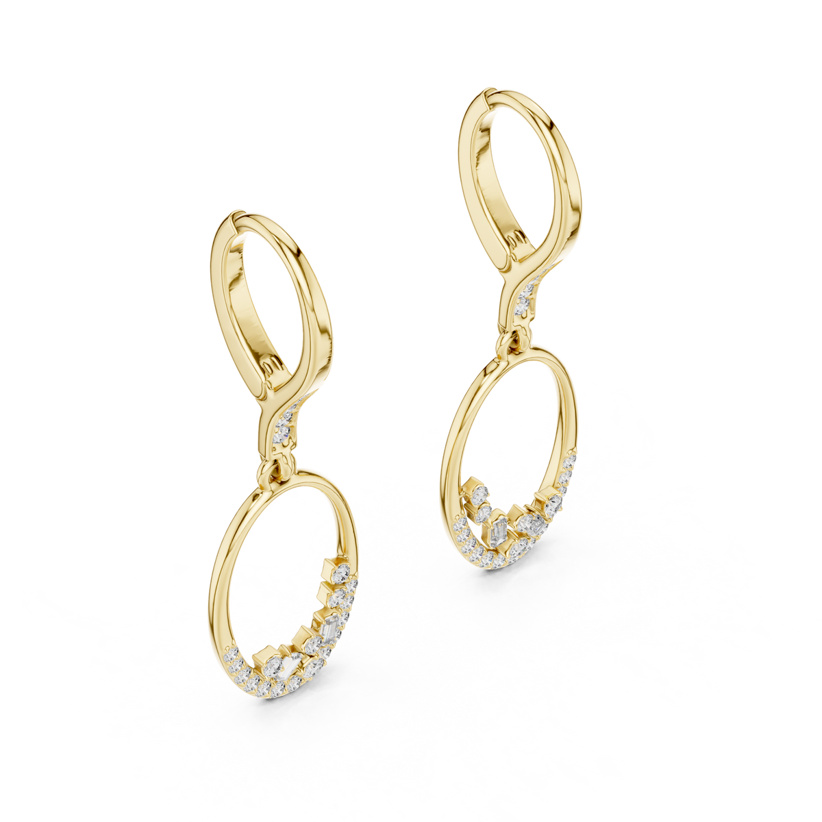 Lab Grown Diamond Oval Cluster Drop Dangle Earrings