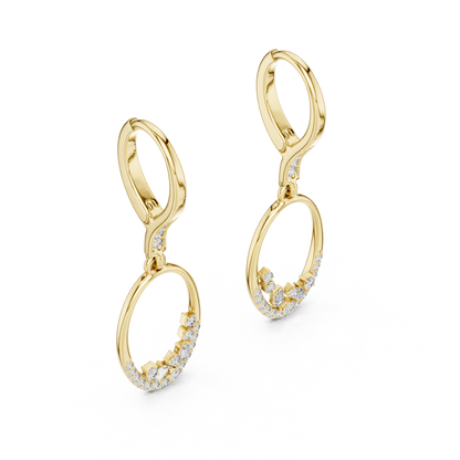 Lab Grown Diamond Oval Cluster Drop Dangle Earrings