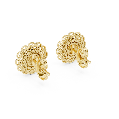 Round Cut Filigree Cluster Lab Grown Diamond Earring