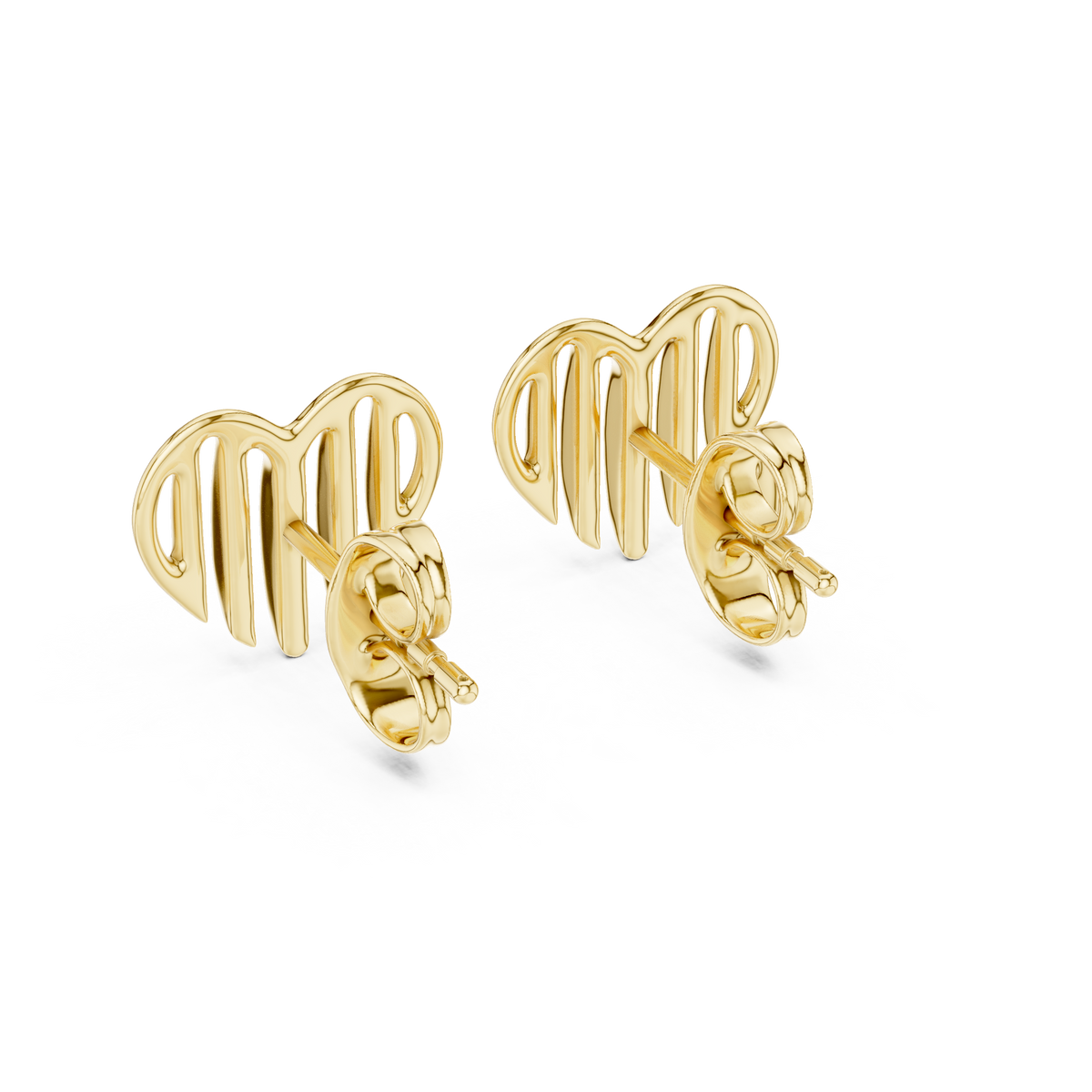 Heart Openwork Gold Stud Earring