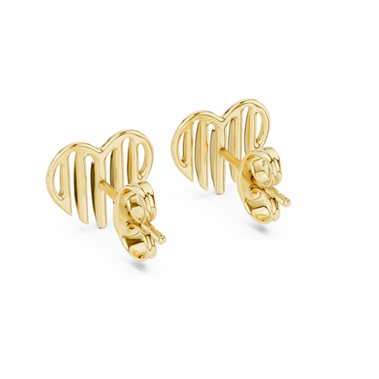Heart Openwork Gold Stud Earring