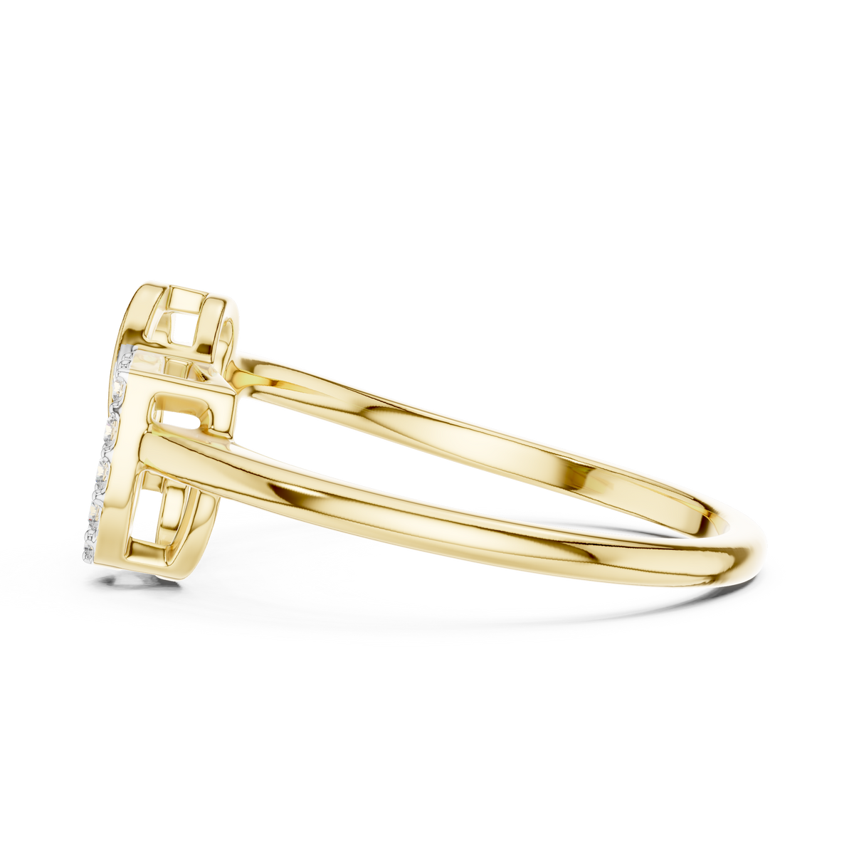 Interlocking Hearts Pave Set Lab Grown Diamond Ring