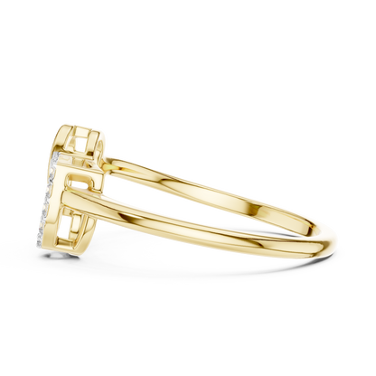 Interlocking Hearts Pave Set Lab Grown Diamond Ring