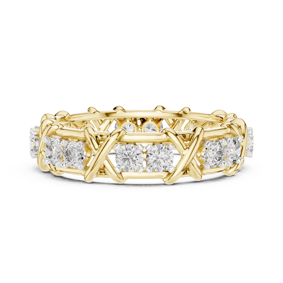 X Motif Eternity Lab Grown Diamond Ring