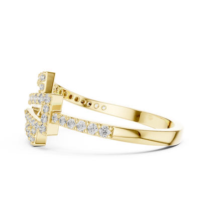 Geometric Pave Lab Grown Diamond Ring