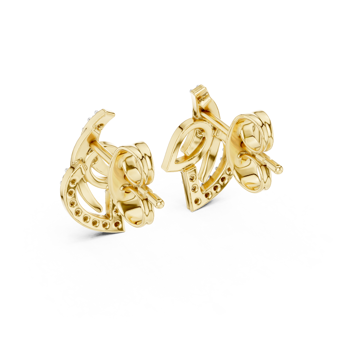 Round Pave Set Abstract Loop Lab Grown Diamond Earrings