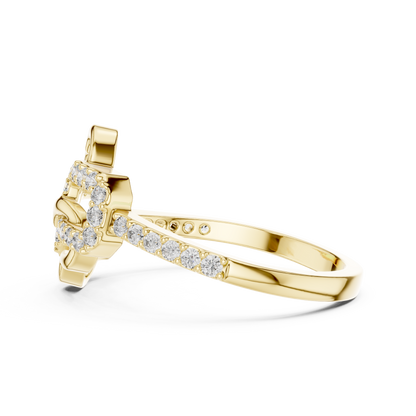 Rectangular Pave Set Lab Grown Diamond Ring