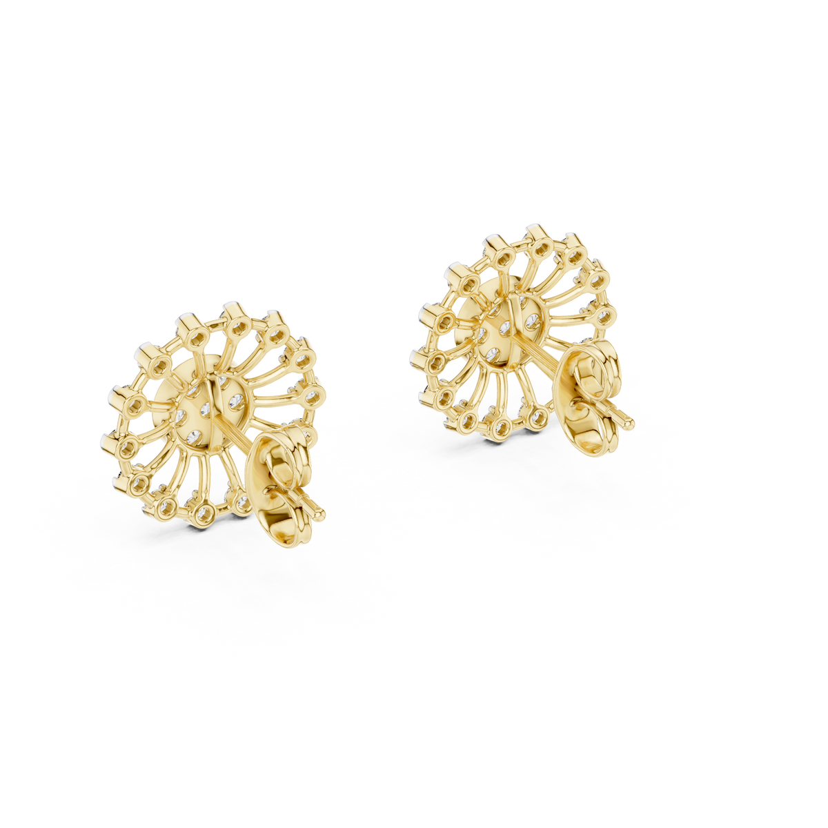 Round Cluster Sunburst Lab Grown Diamond Earring