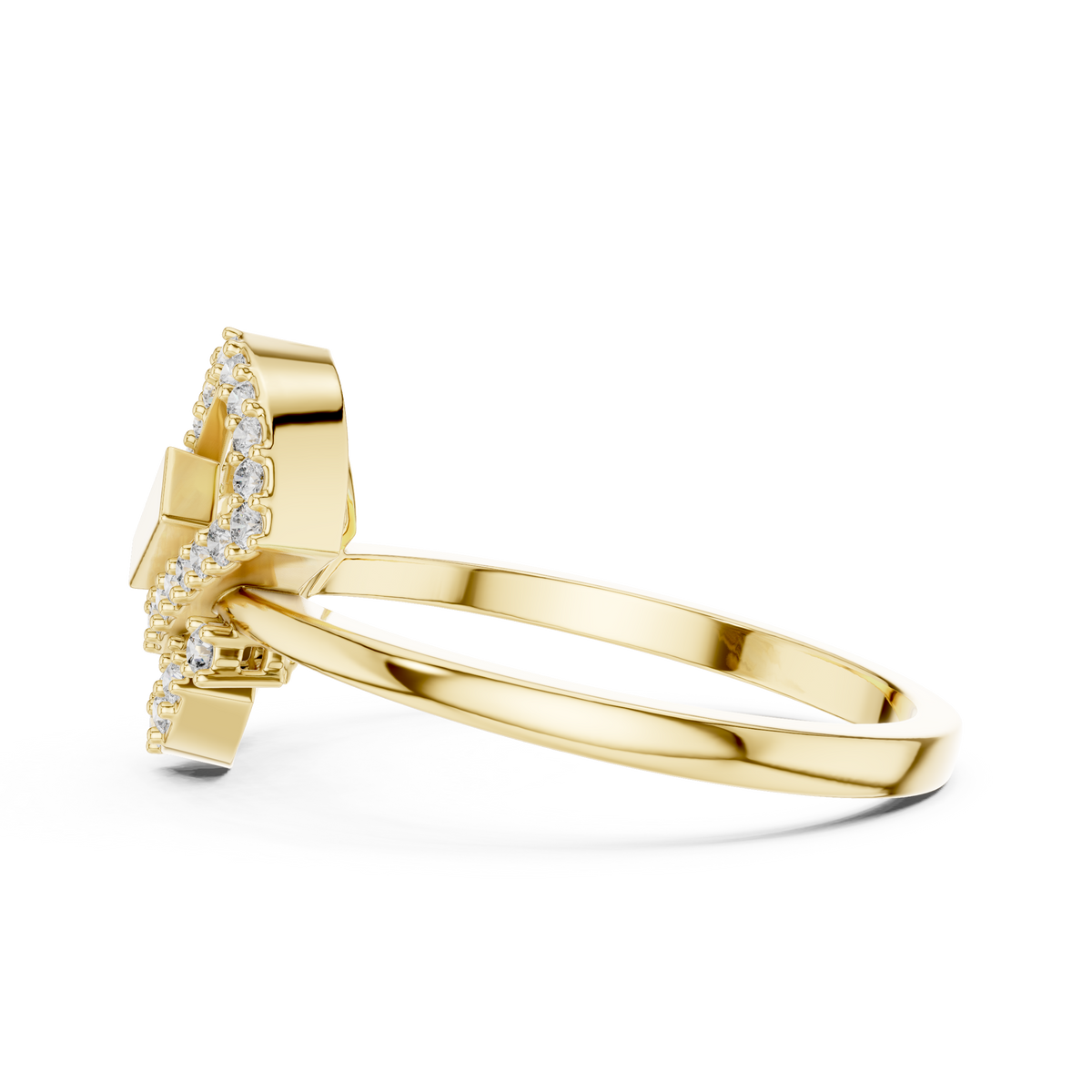 Interlocking Geometric Pave Lab Grown Diamond Ring