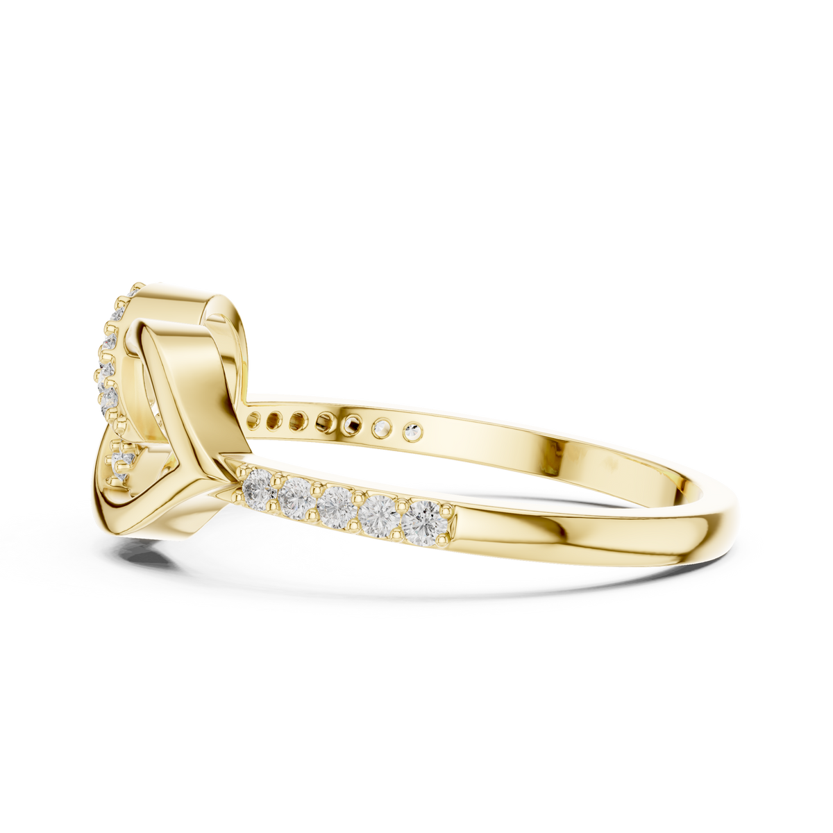 Asymmetrical Interlocking Chevron Infinity Pave Lab Grown Diamond Ring