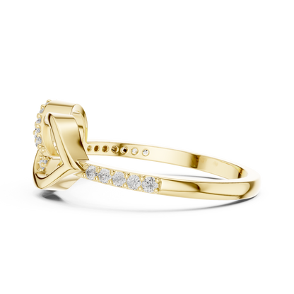 Asymmetrical Interlocking Chevron Infinity Pave Lab Grown Diamond Ring