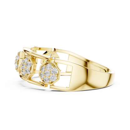 The Imperial Geometric Multi Octagon Pave Openwork Lab Grown Diamond Ring