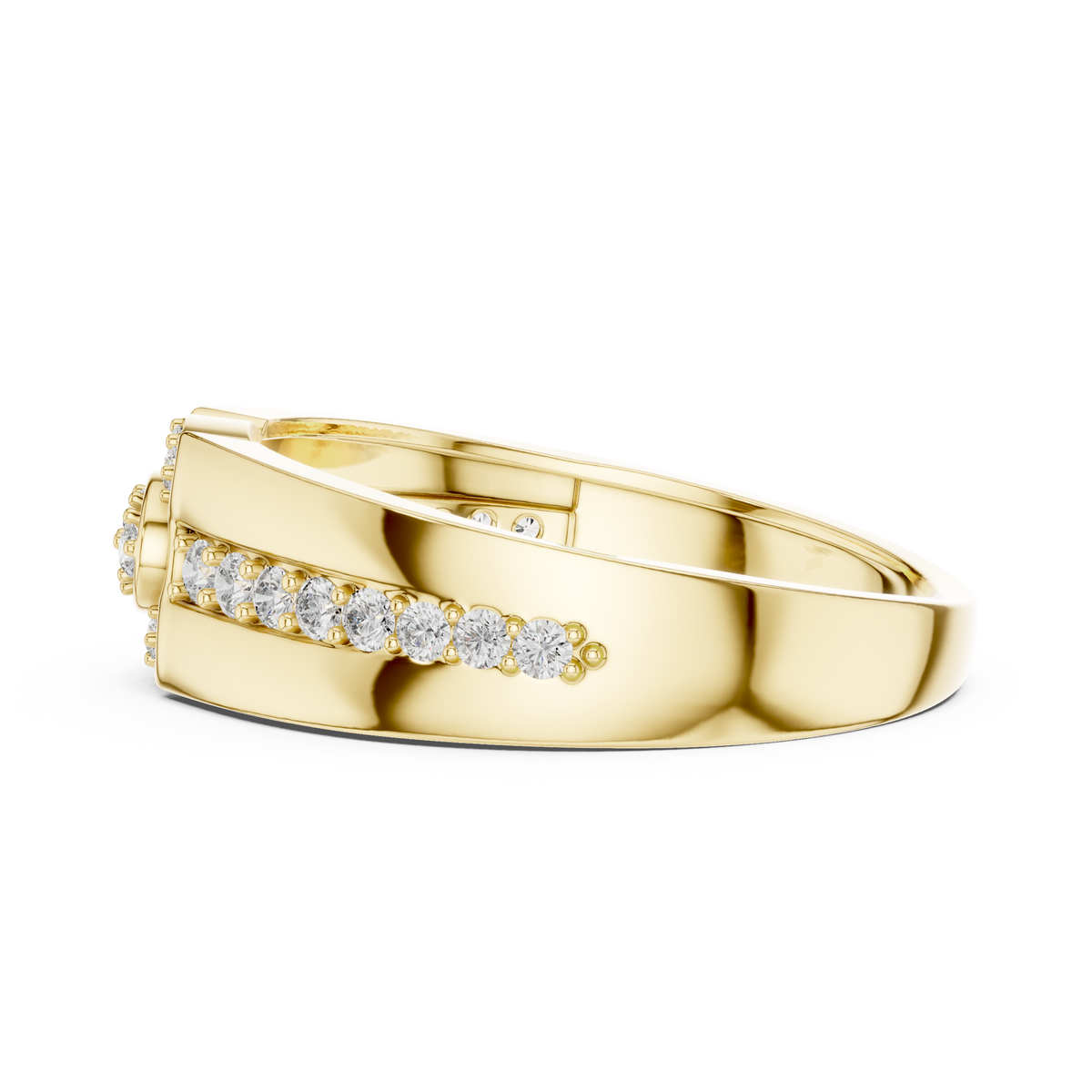 Double Oval Halo Cluster Center Channel Pave Lab Grown Diamond Ring