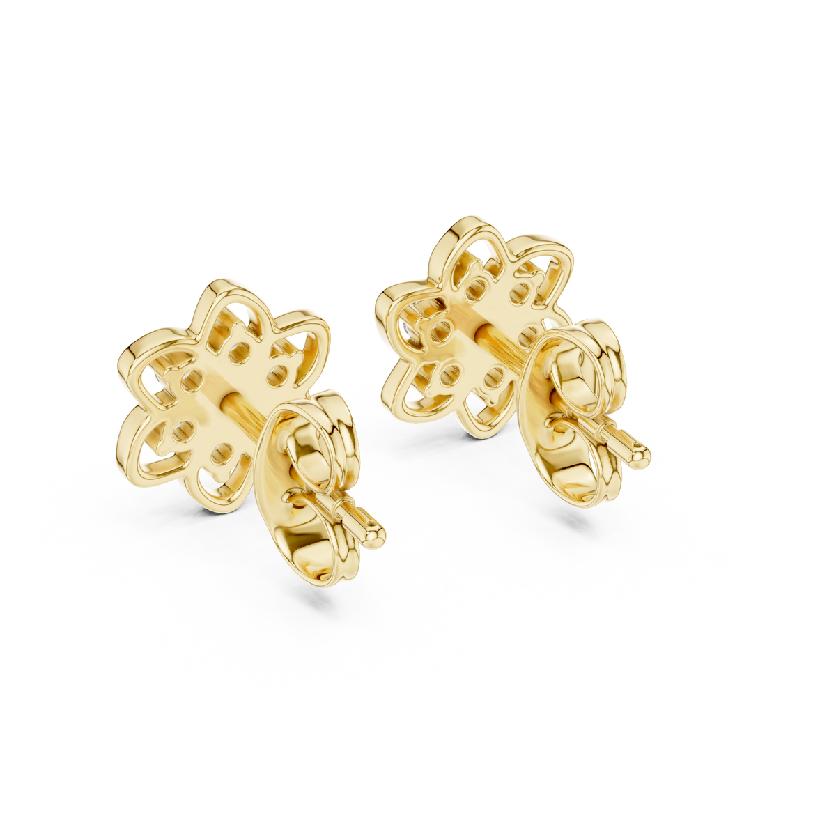 Round Cluster Petal Lab Grown Diamond Earring