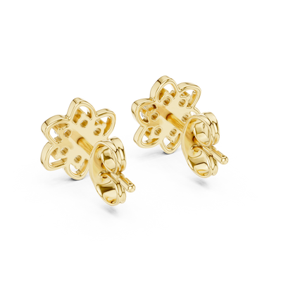 Round Cluster Petal Lab Grown Diamond Earring