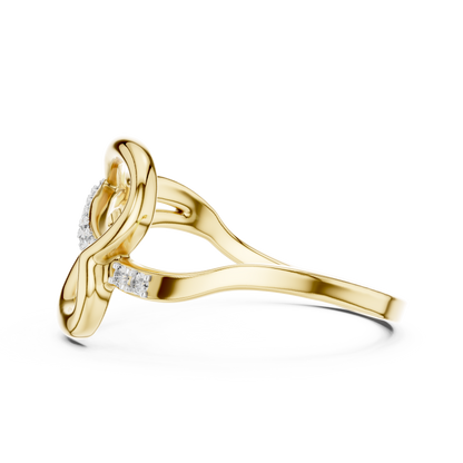 Abstract Open Sweep Pave Set Lab Grown Diamond Ring