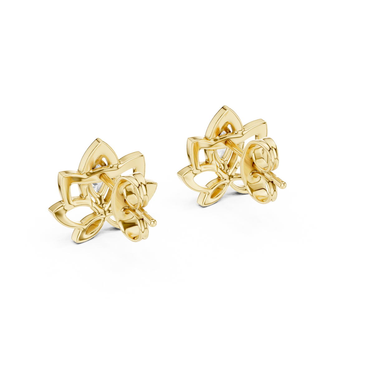 Marquise Cut Lotus Blossom Lab Grown Diamond Earring