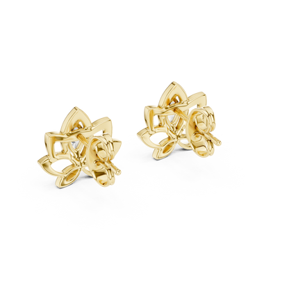 Marquise Cut Lotus Blossom Lab Grown Diamond Earring